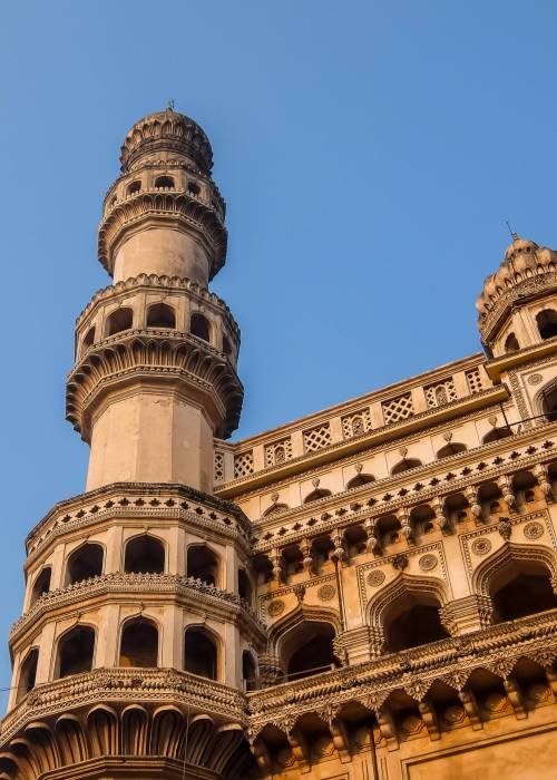 architecture-charminar-four-minarets-is-monument-mosque-located-hyderabad-india (1) Hyderabad, India - January, 4th, 2018. Architecture of Charminar ("Four Minarets"), constructed in 1591, is a monument and mosque located in Hyderabad, Telangana, India.